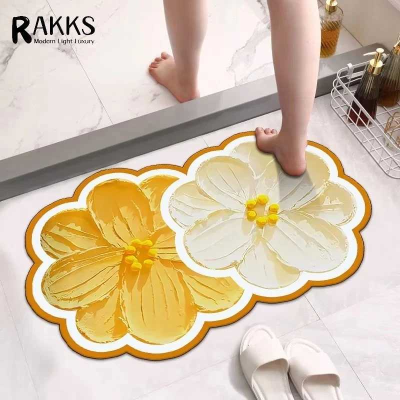 Luxurious RAKKS Home Carpet Rug Diatom Mud Bath Mat Super Absorbent Bathroom Rug Quick Dry Floor Mat for Wet Area Easy Clean Y251105