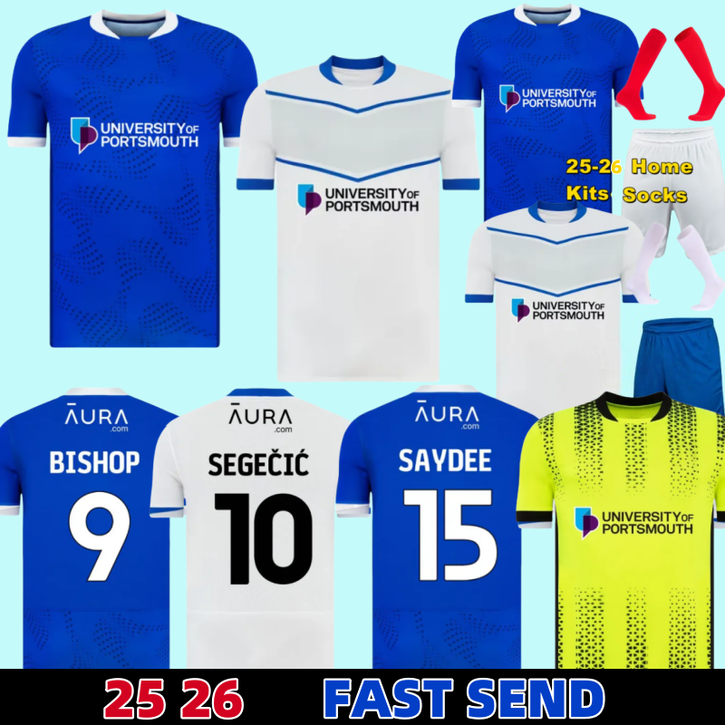 Fans 25 26 Portsmouth Soccer Jersey men kids kit 2025 2026 SAYDEE BISHOP YENGI SILVERA DOZZELL football shirt