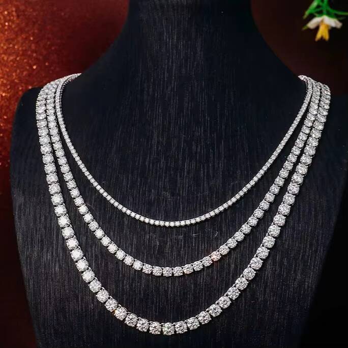 RB Gems Pass Diamond Tester Hip Hop Jewelry Iced Out 20mm65mm Lab Diamond 925 Silver VVS Moissanite Tennis Chain Necklaces