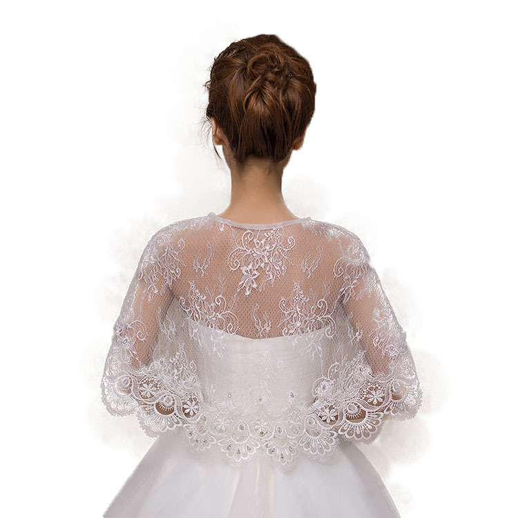 Delicate Bride Wraps Lace Shawl Light Weight Bridal Trendy Ladies Shawl for Weddings and Event Vestidos De Novia Shawl