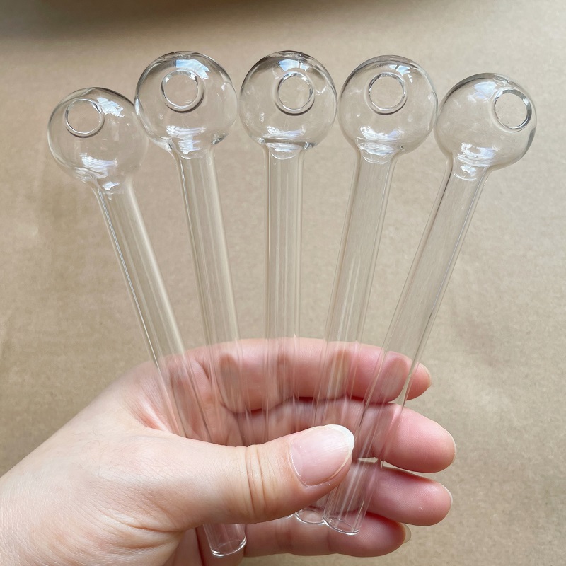 30pcs 10cm 12cm pyrex Glass Oil Burner Pipe hookahs Spoon Pyrex Hand Pipes For Smoking Accessories Tobacco Tool
