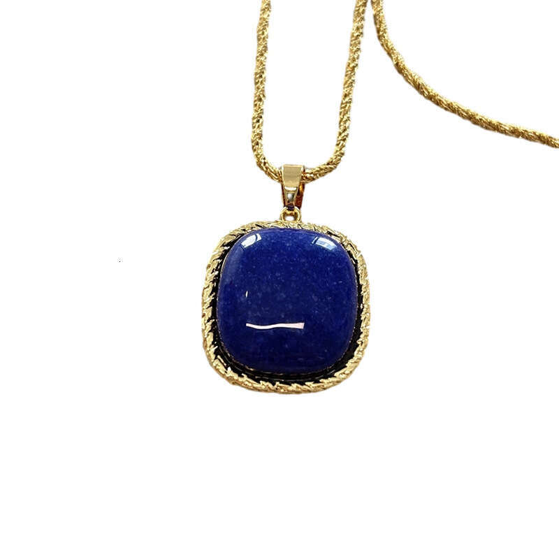 DHpet French Niche Aurel*Bid*an Natural Stone Long Necklace Vintage Style Light High-end Autumn Winter Sweater Chain for Women