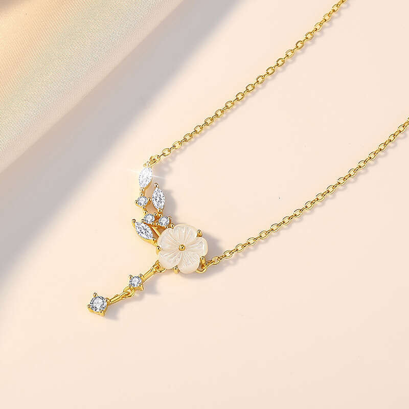 DHpet Real - shot Camellia Necklace for Women - S925 Silver Dainty and Design