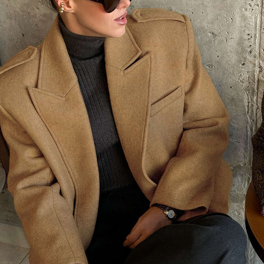 Autumn Winter New High-End Warm Woolen Blazer For Women With Design Sense, Elegant And Fashionable Commuting B3