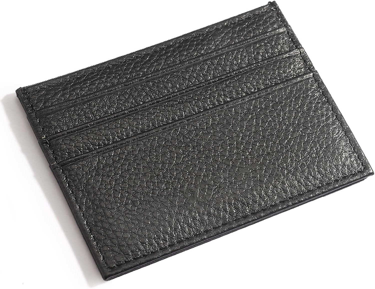 Wallet Super Slim Card Holder Genuine Leather Wallet for Man and Women with 6 Card Slots 1 Pocket Black Z250906