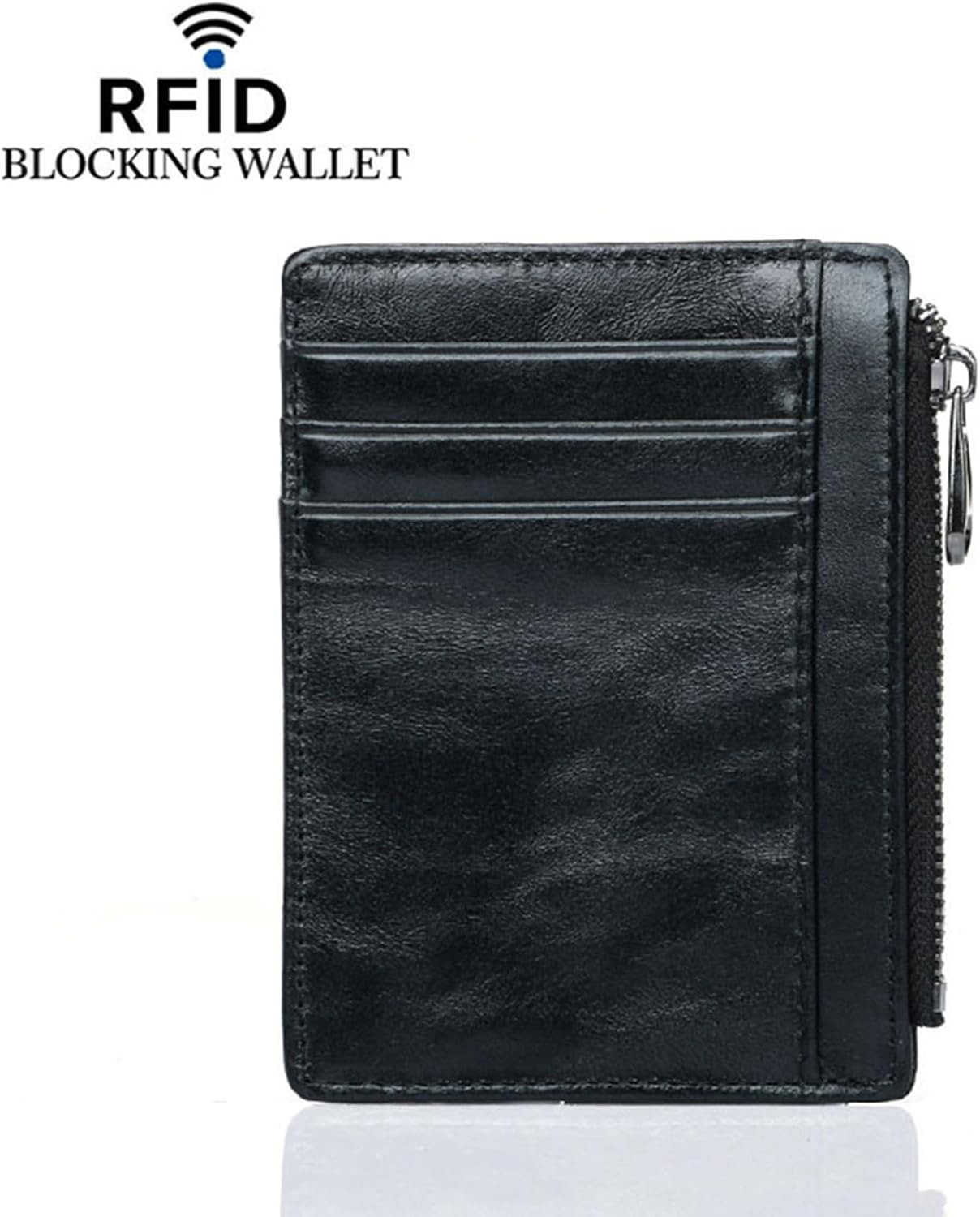 Card Holder Wallet For Men Women Small Minimalist Genuine Leather Wallet Compact RFID Blocking Card Case With Zipper Pocket Z250906