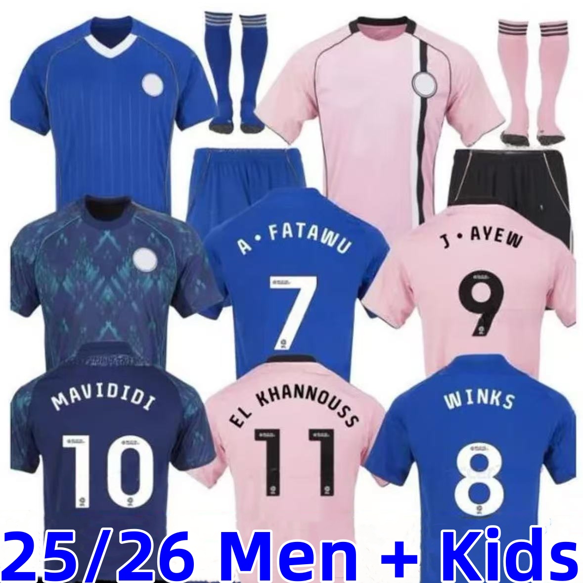25 26 Leicester Soccer Jerseys MAVIDIDI 2025 2026 EL KHANNOUSS DAKA CANNON VARDY Justin FAES COADY MADDISON AYOZE NDIDI SOUMARE Football shirt Men Kids Kit Uniform