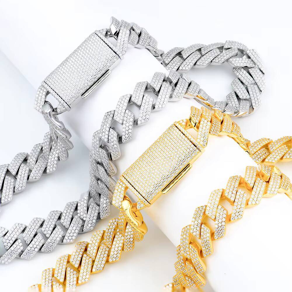 18MM20MM Big Cuban Link Chain for Men Thick Iced Out Chain 18K Gold Plated Moissanite Cuban Necklace Miami Cuban Necklace