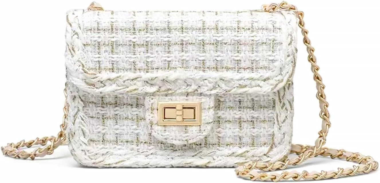 Designer Shoulder Bag for Women Trendy Mini Clutch Evening Bags Quilted Chain Cross body Bag Tweed Purses for Women M250906