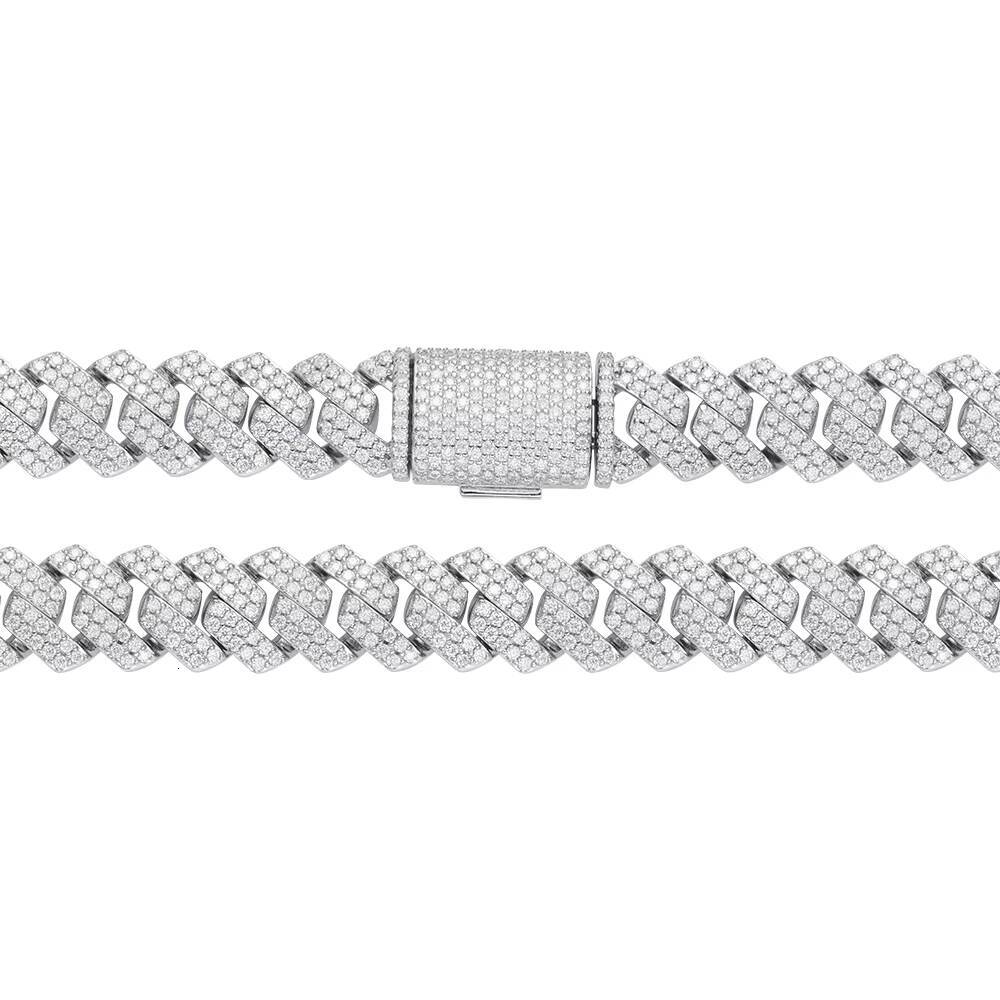 Custom Hip Hop Rapper Jewelry Big Size 18mm VVS Moissanite Diamond 925 Silver Real Gold Plated Miami Cuban Link Necklaces