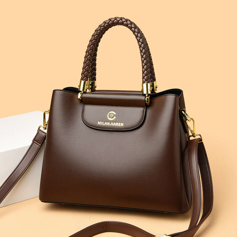 Large Capacity Women's 2025 New Versatile Fashion Solid Color Shoulder Bag High-end Sense Elegant Commuter Handbag