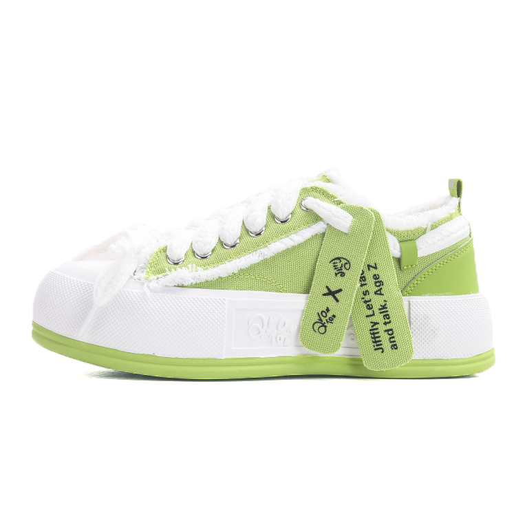 Jiffflyx Q.VONTON Women's Shoes 2025 New Casual Low-Top Thick-Soled Sne
