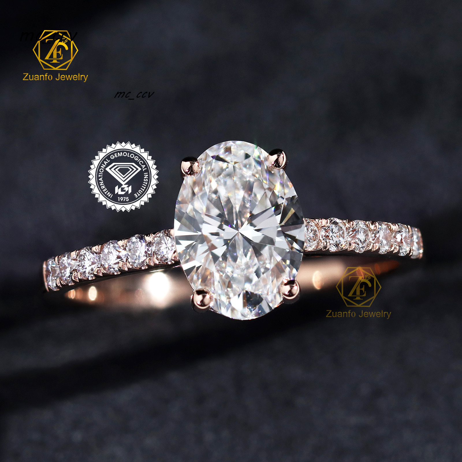 IGI Gia Certified 2CT 3CT Oval Cut Lab Grown Diamond Ring CVD HPHT Custom Made 14k 18k Gold Solid for Engagement Ring Jewelry