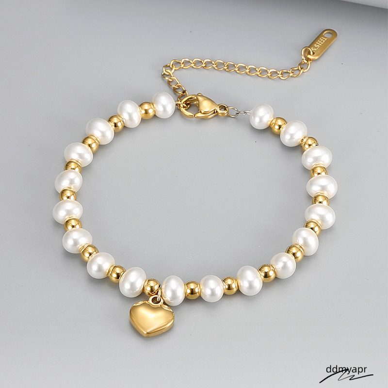 Korean Creative Fashion Sweet Minority Design Ddmydec Personalized Love Pearl Bracelet Casual Women Steel Jewelry 250710