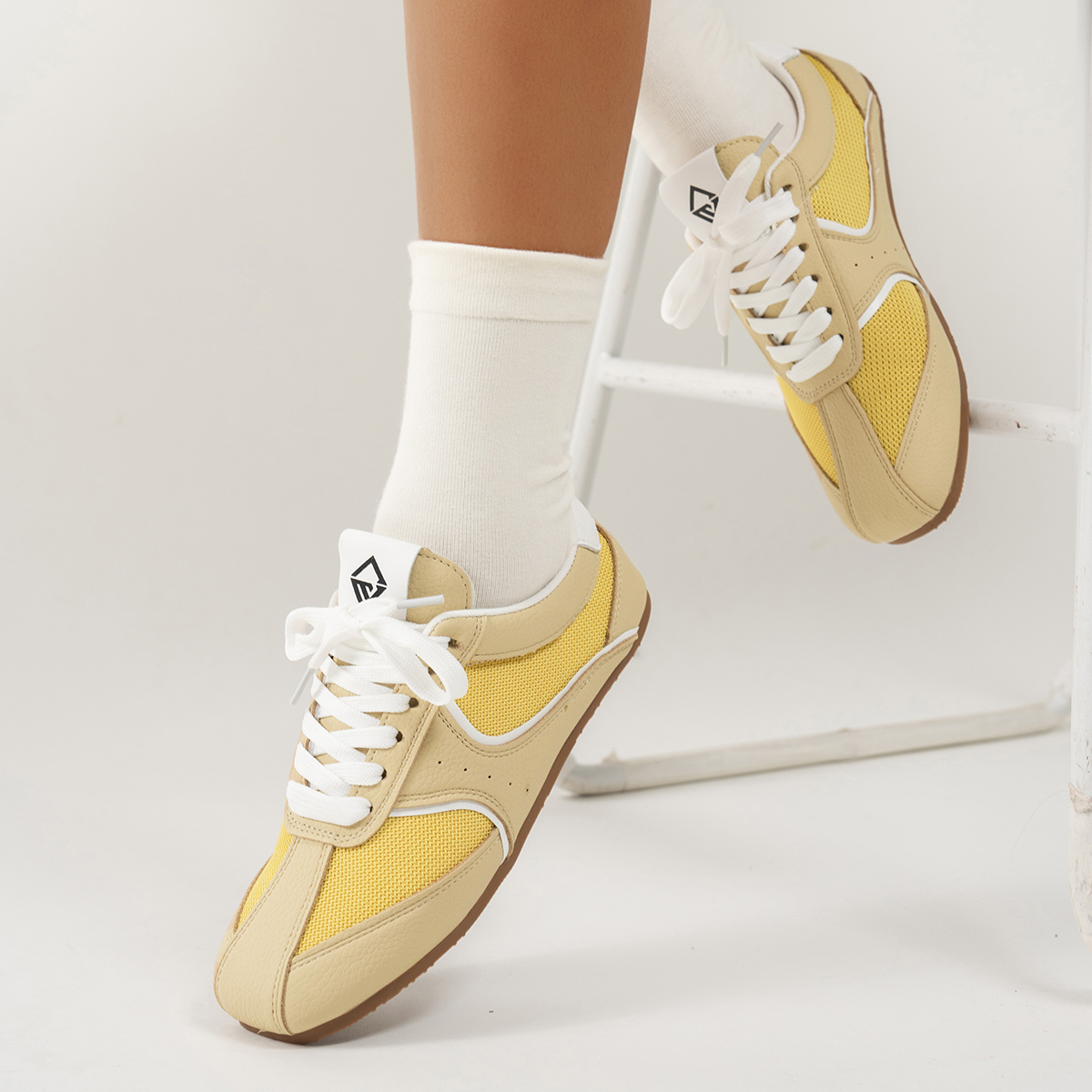 2025 Spring Autumn Metallic GermanTrainer Shoes Flat Ballet Shoes Retro Summer Versatile Soft Bottom Sports and Leisure Board Shoes Fashion Outdoor Ru