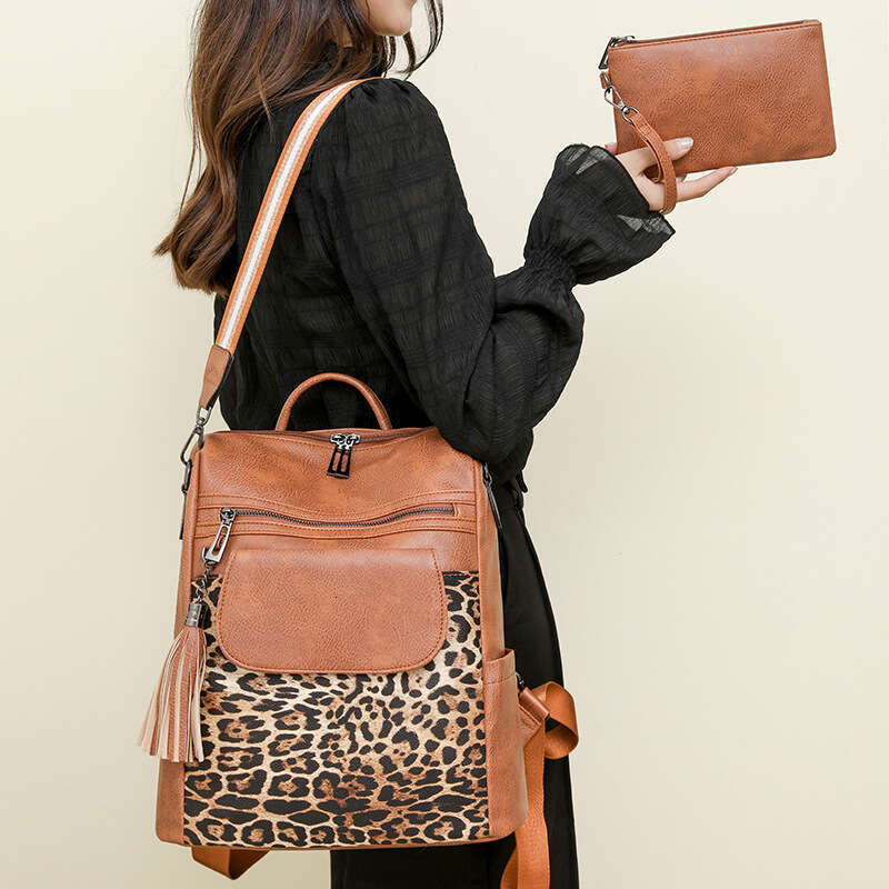 Cute New Leopard Print Fashion Large Capacity Women's Backpack