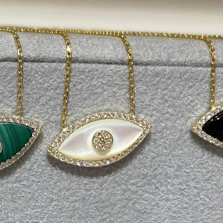 Turkey Gothic Multicolor Enamel Evil Eyes Pendants Necklace for Women Sparkling Rhinestone Zircon Choker Designer Jewelry Gifts