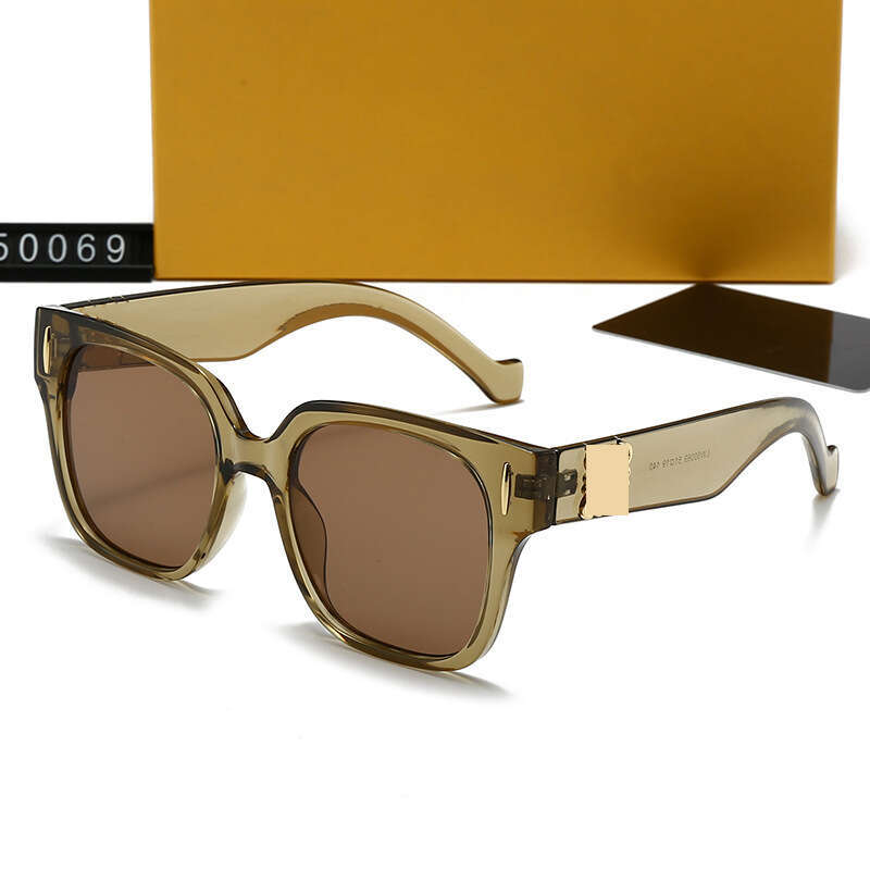 New Luxury Trendy High-End Gold Label Large Frame Square Fashion Outdoor Sun Protection Sunglasses 50069 405
