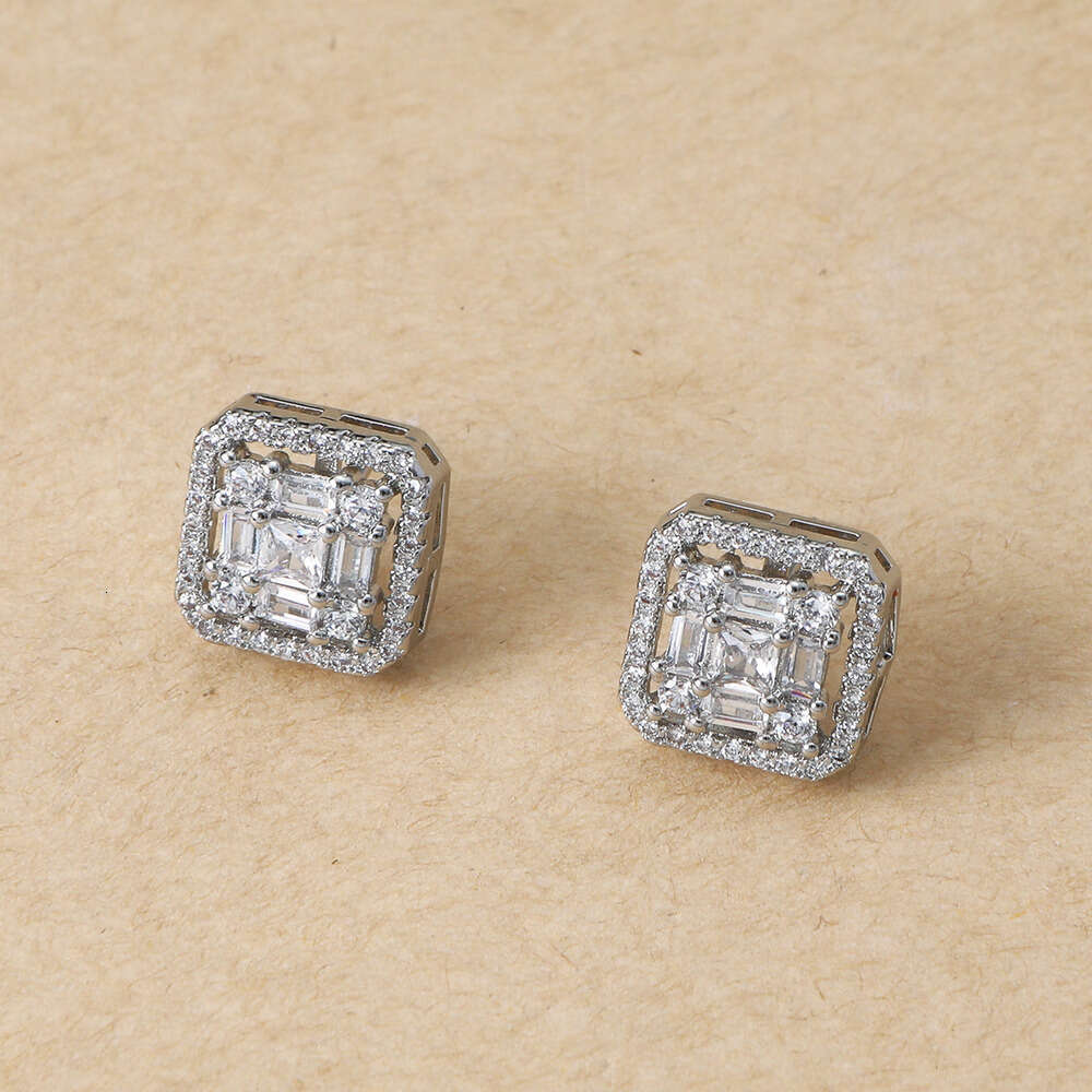 DHpet Micro Pave Zircon Chinese Lotus for Women Trendy Brand Same Light Full Dia Forest Style Artistic Temperament Flower Earrings