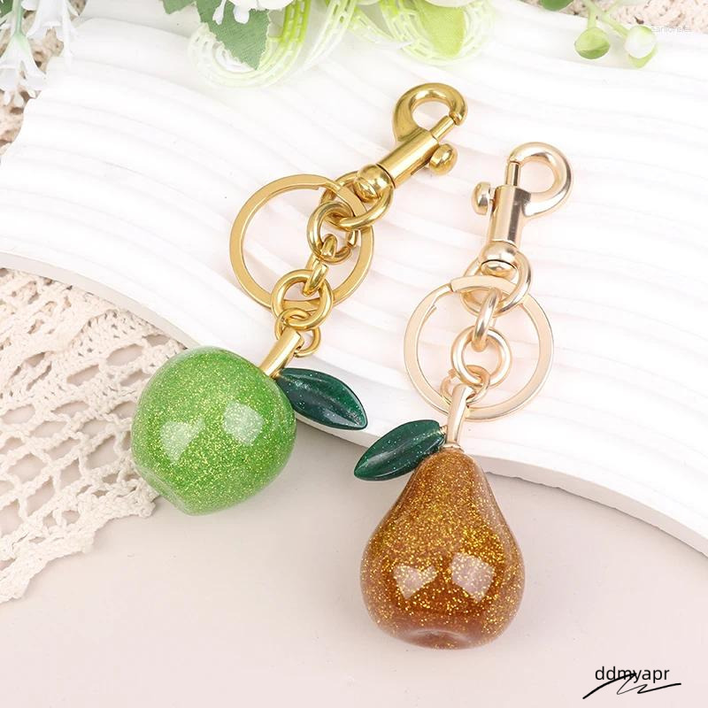 Keychains Cute Bag Charm Pear Apple Pensant Keychain For Handbag Purses Accessories Decor ddmyearth Gifts ddmyearth ddmyearth ddmyearth ddmyearth