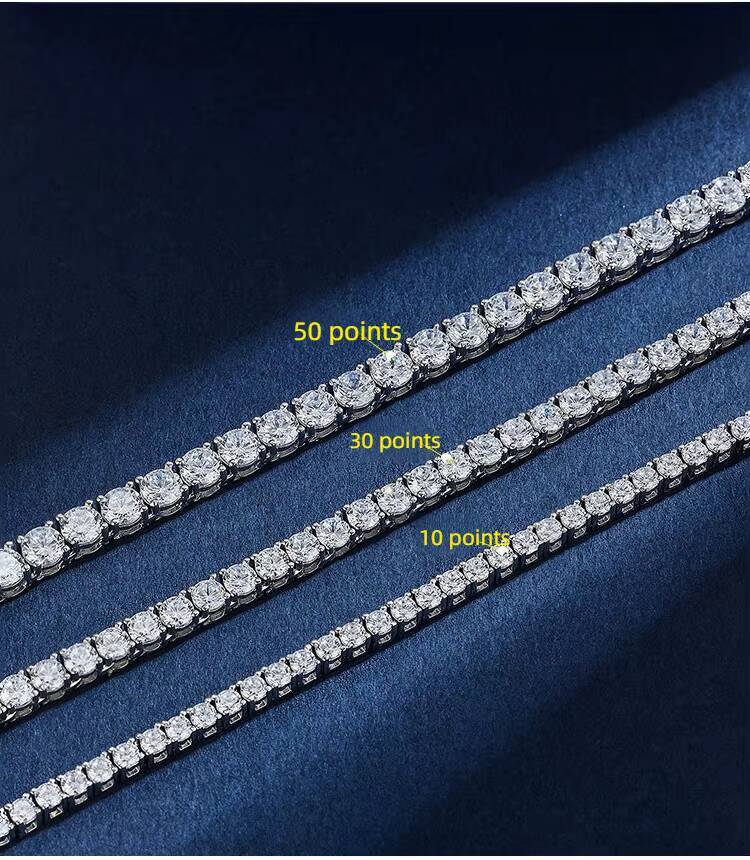 925 Silver Moissanite Link Chain Black Tennis Cuban Link Chain Elegant Moissanite Necklace