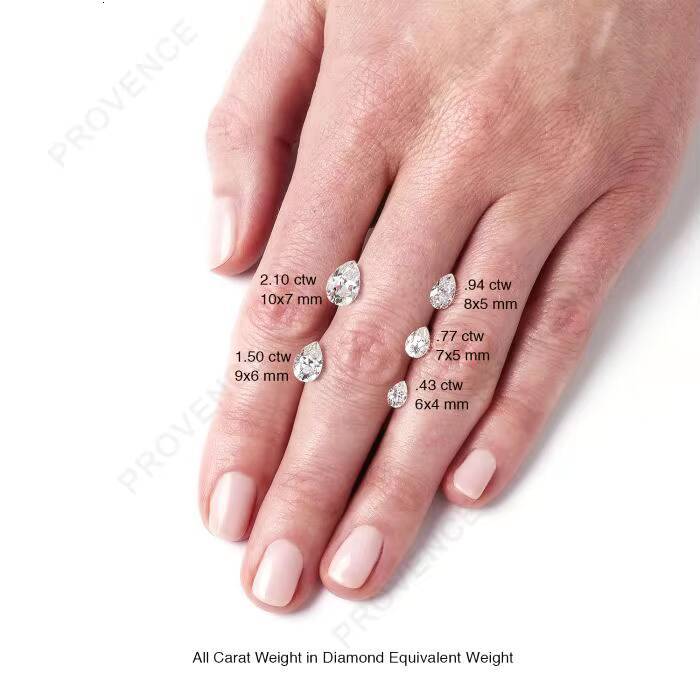 Provence 18K 14K 10K Yellow Gold Jewelry 9x6MM 15ct Pear Cut Moissanite Diamond White Color Diamond Rings Women Engagement Ring