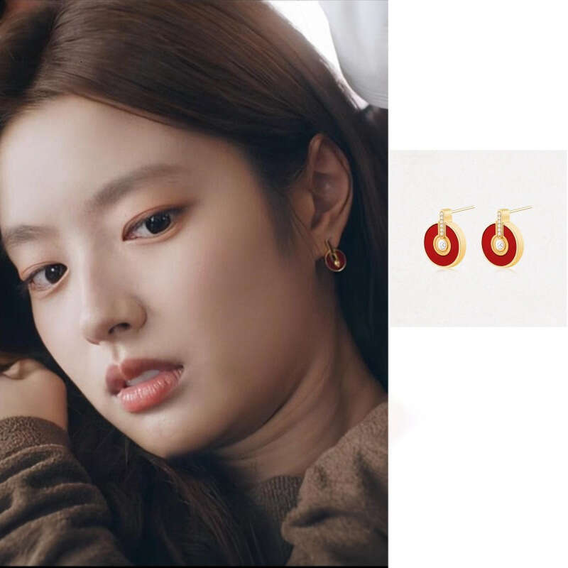 DHpet Geometric zirconia stud earrings stylish and simple with a light luxury and high-end appeal