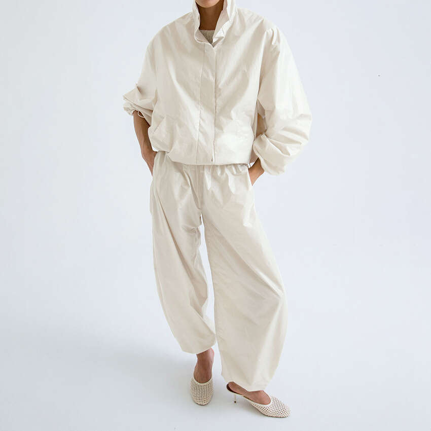 Autumn Winter New Sports Style Trench Coat Lantern Pants Set For Women With Design Sense And Elegant Outdoor Casual B5