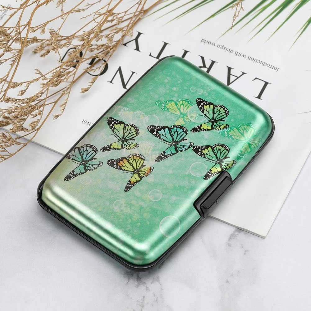Mini RFID Aluminum Wallet CARDs Holder Business Card Case Metal ID Case for Men WomenFly Butterfly Z250906
