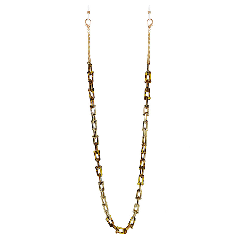 Eyeglass Chain INS Style U-Shaped Horseshoe Resin Leopard Print Mask Neck Strap Wireless Bluetooth Earphone Anti-Lost 250728
