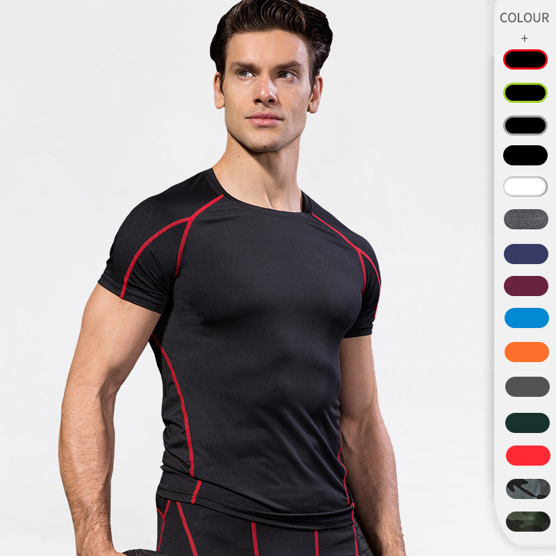 Men's T-Shirts Men T-Shirt Gym Compression Sporting Dry Fit Rashguard Fitness Sportswear Tight Short Sleeve Bodybuilding Shirt 230718