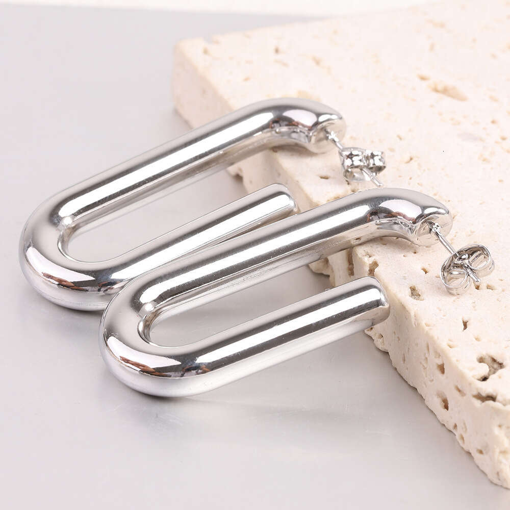DHpet 2025 Winter: Women's European - American Ins - style Stainless - steel U - shaped Open - end Earrings