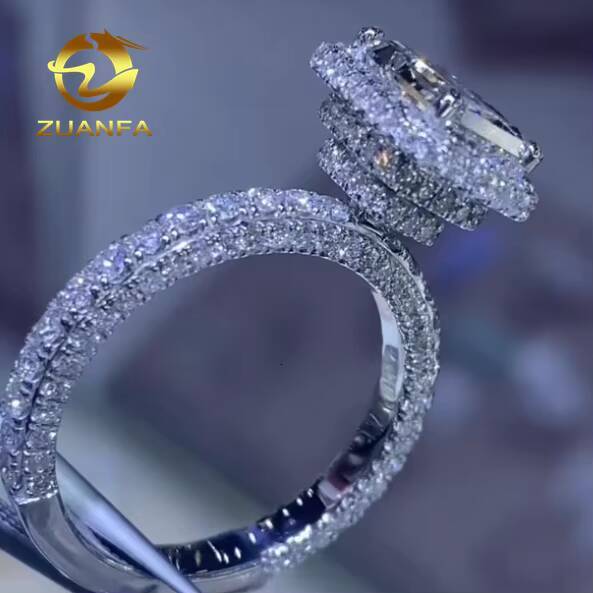 Fine Jewelry Luxury Wedding Ring 925 Sterling Silver Gold Plated Engagement Ladies Ring