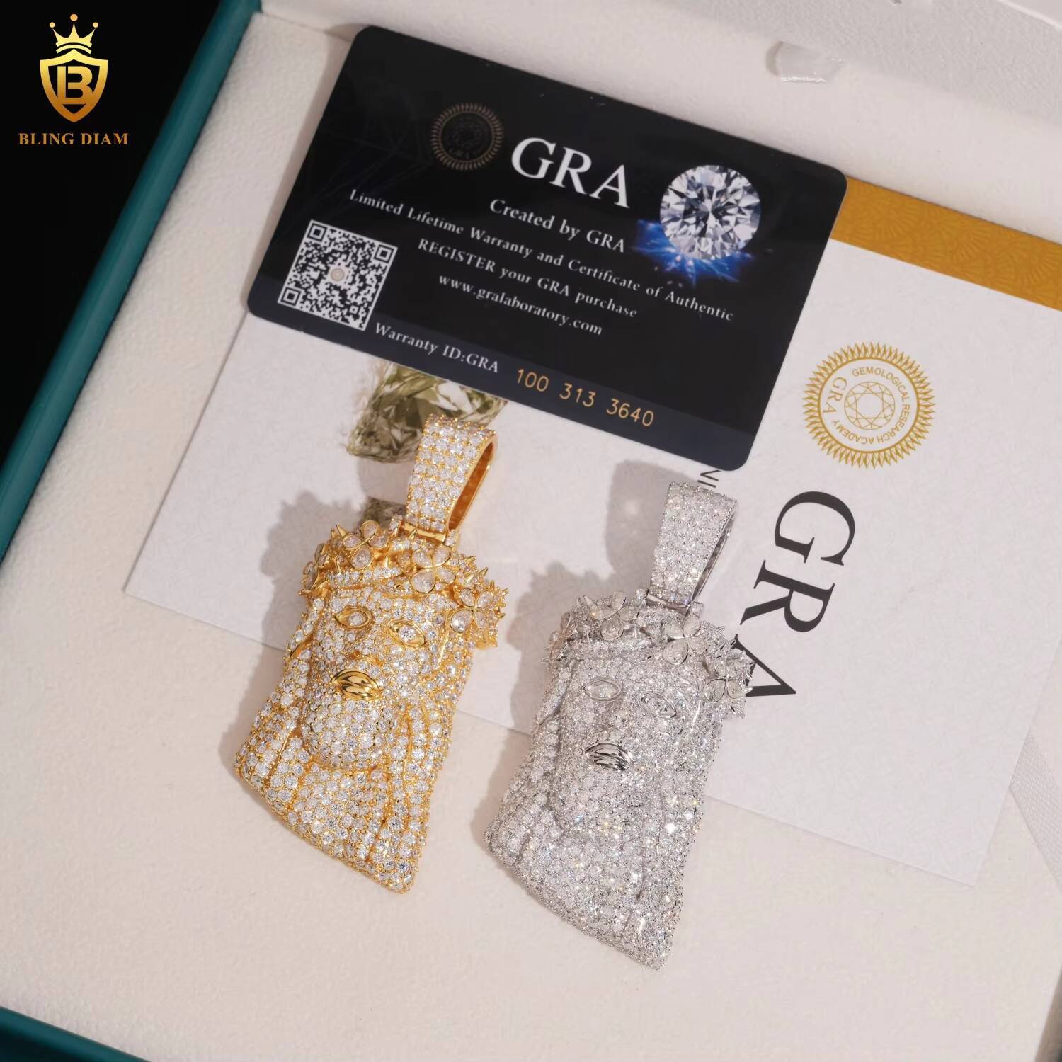 New Arrival Jesus Moissanite Pendant Hip Hop Style 925 Silver Moissanite Pendant Iced Out Jewelry Pass Diamond Tester with GRA