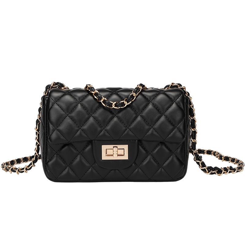 Small Fragrant Style Light Texture, Dia Grid Single Shoulder Square Fat Bag, Women's 2025 New Fashionable Crossbody Chain Bag fashion