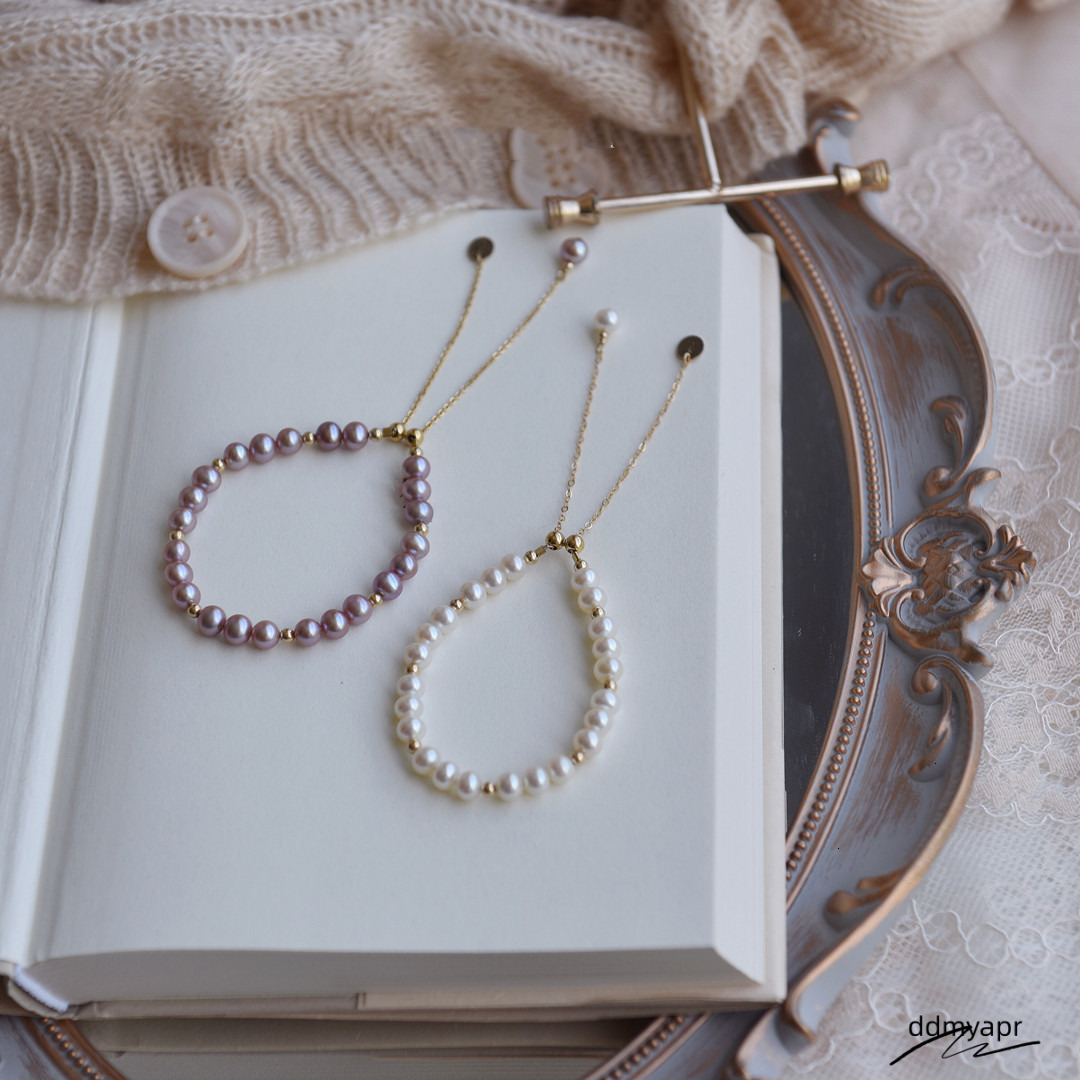 French Simple Freshwater Pearl Bracelet Female Grape Purple Pearl 14K Ddmydec Gold Design Light Adjustable Bracelet