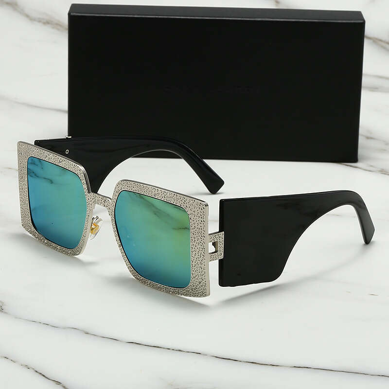 New High-End Metal Texture Frame Wide Leg Fashion Style Square Sunglasses 118 81f