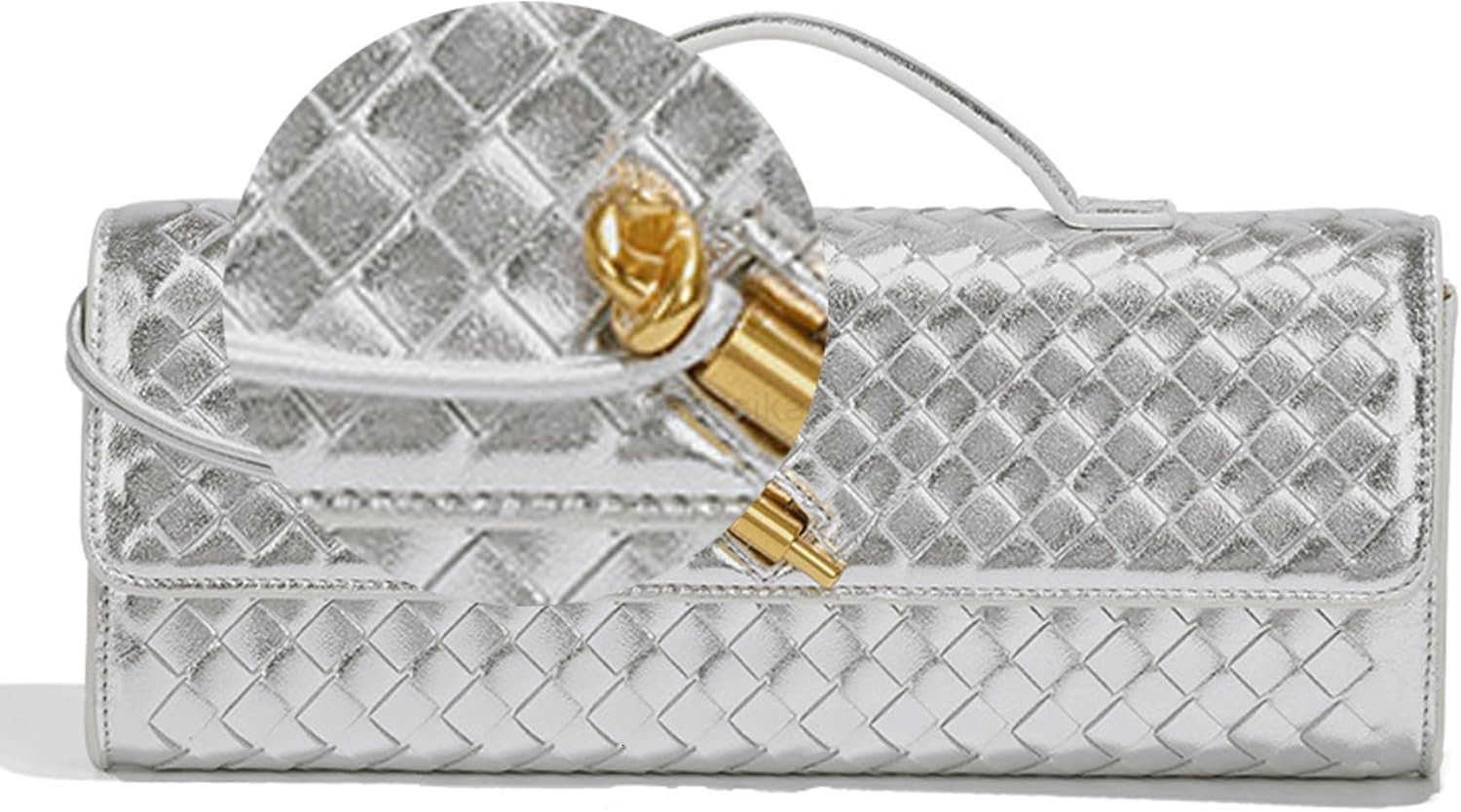 Woven Evening Clutch Purses Shoulder Handbag Crossbody Bags with Adjustable Shoulder Strap Trendy Handmade M250906