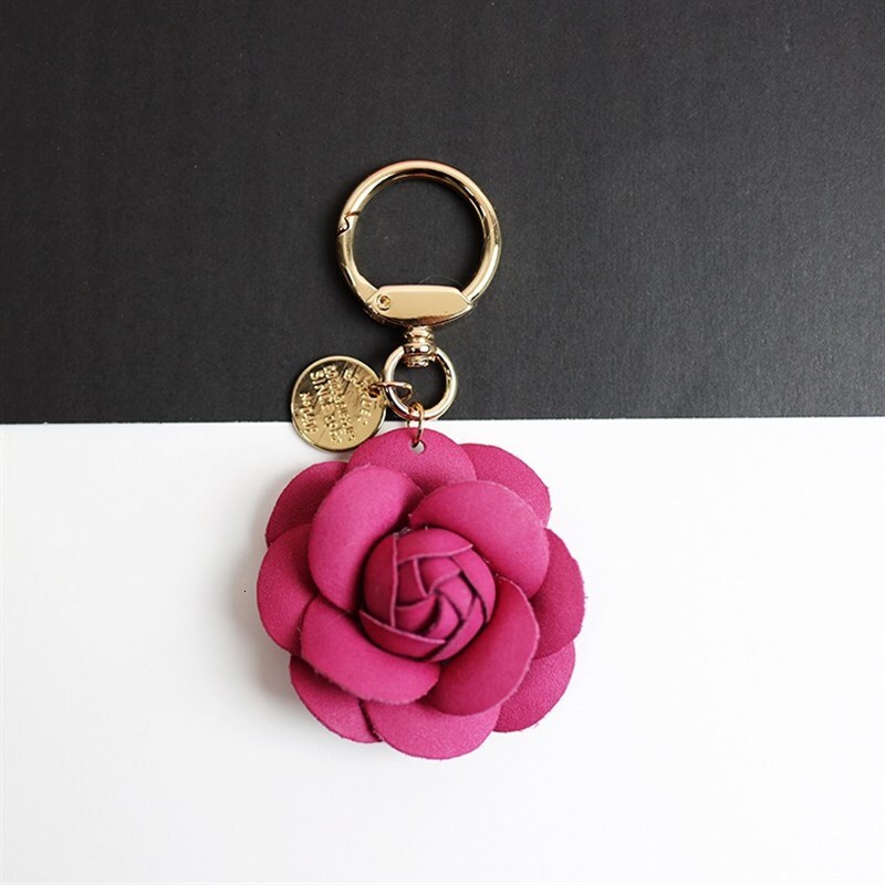 Selected wind PU camellia bag camellia keychain keychain women's gifts book backpack hanging