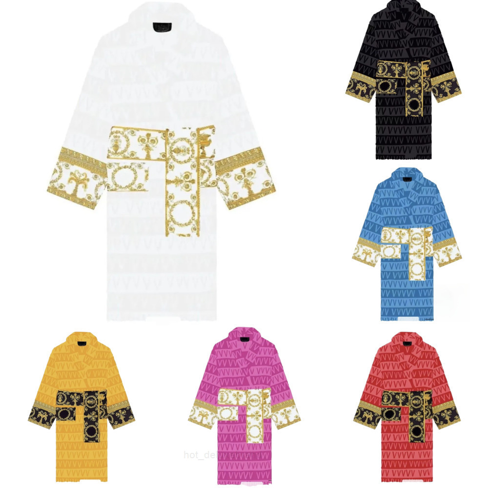 bathrobe long bath robe mens womens unisex sleepwear letters printing blend woolen versacelies versace2 cotton fabric wholesale 2 pieces 5% off NX5U