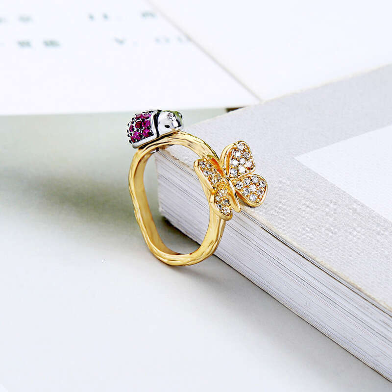 DHpet Fashion - Creative Butterfly & Ladybug Rings for Women in Korean Style
