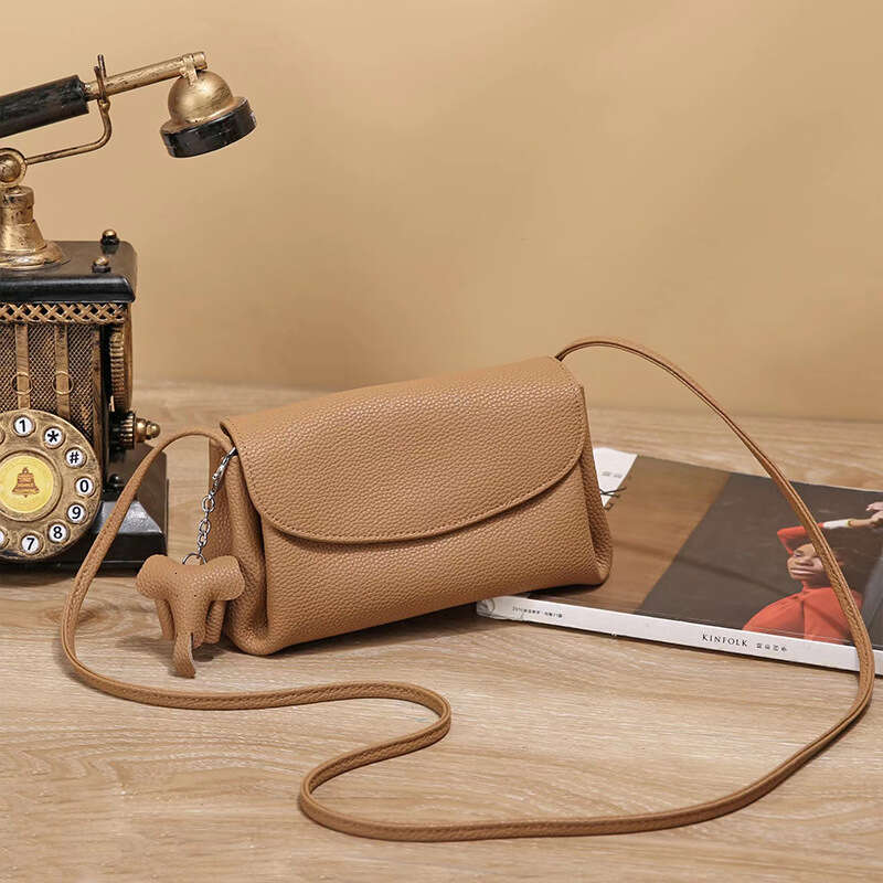 New Korean Style Women's Cowhide Crossbody Bag, Fashionable Versatile Niche High-end Genuine Leather Cloud Bag