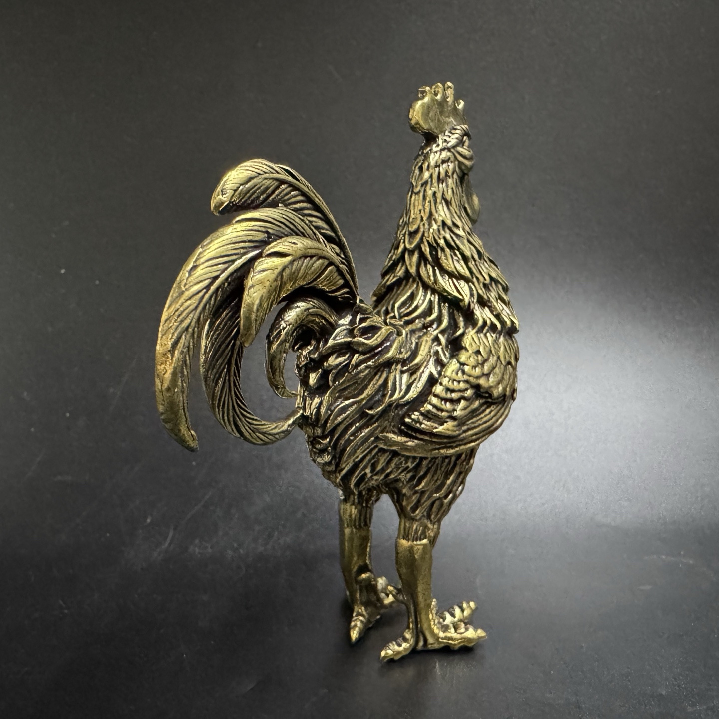 Fine large zodiac chicken ornaments brass pure copper solid feng shui copper rooster mascot ornaments
