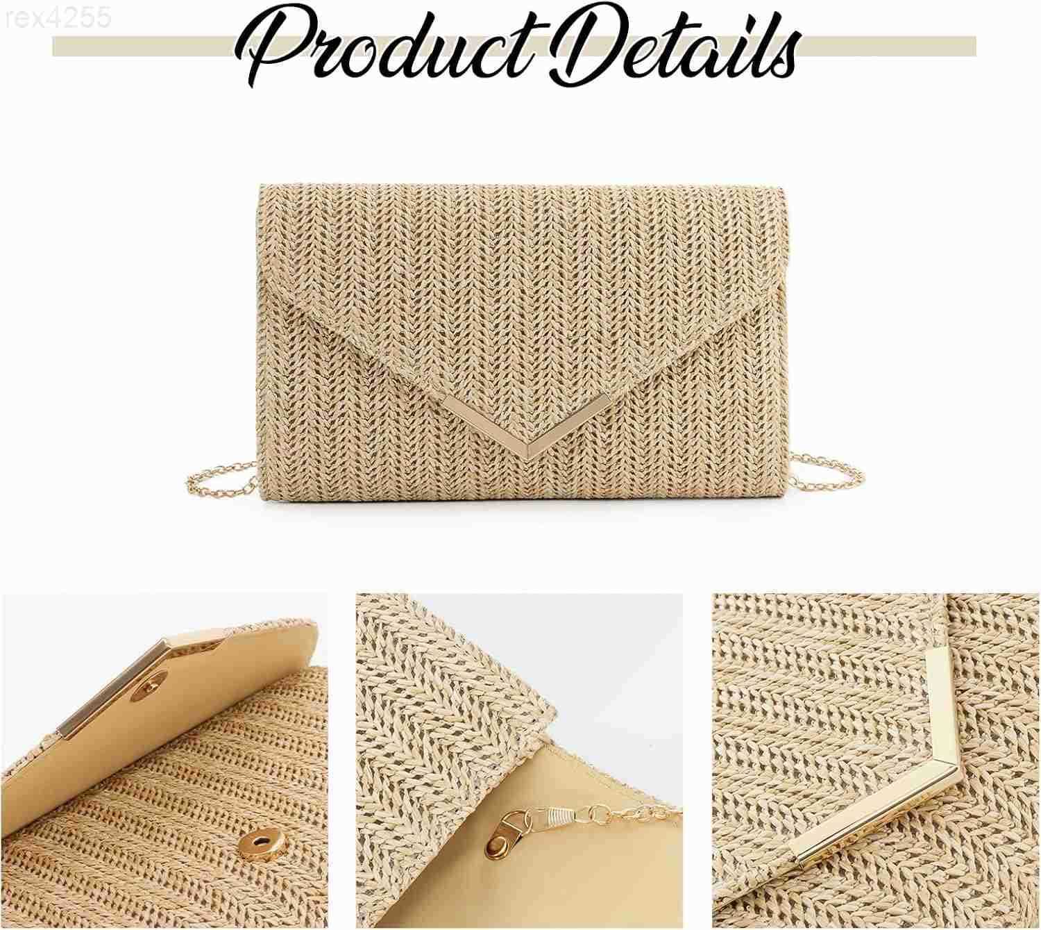 Straw Clutch Purse Raffia Rattan Summer Evening Bag Woven Beach Handbags for Women Wedding Vacation Travel Party 2025W250906