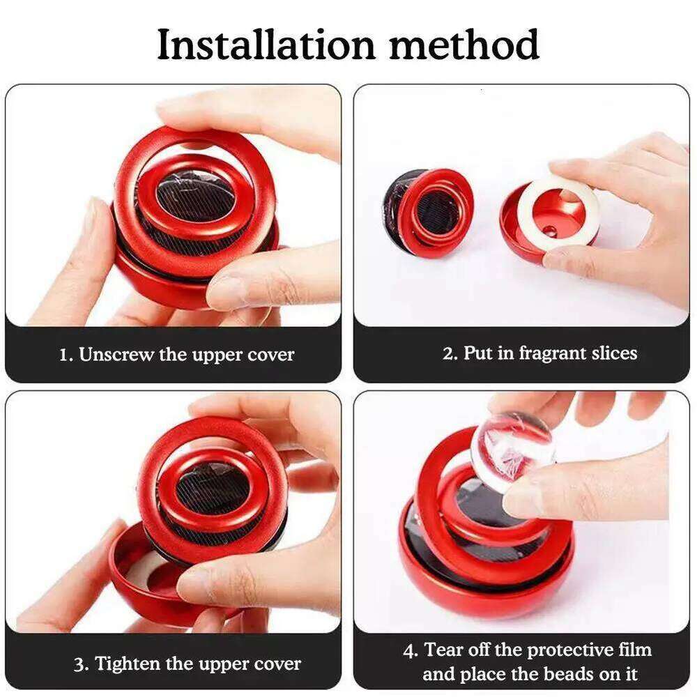 Air Fresher Solar Rotating Aromatherapy Double Suspended Ornament Car Interior Accessory Fragrant Perfume Diffuser X250906