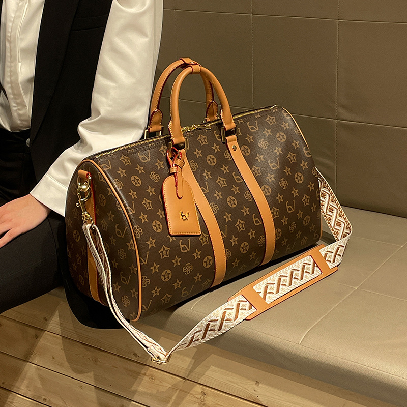 free shipping Travel bag retro printed Boston bag large capacity business travel boarding bag portable travel bag for going out Designer bag