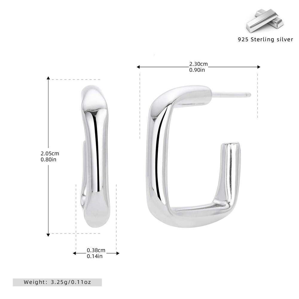 DHpet Women's Fashionable Hollow - tube Stud Earrings, 925 Silver Minimalist and Accessories