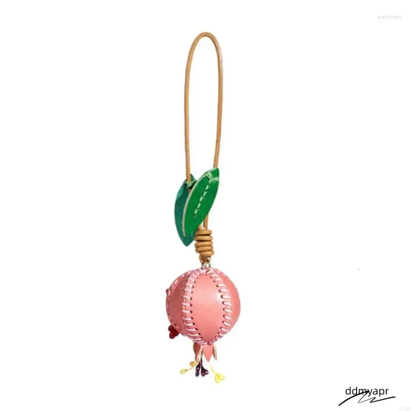 Keychains 3D Pomegranate Ddmydec Pendant PU Leather Keychain Women Bag Charms Decorative Accessories Car Interiors Ddmydec Ddmydec
