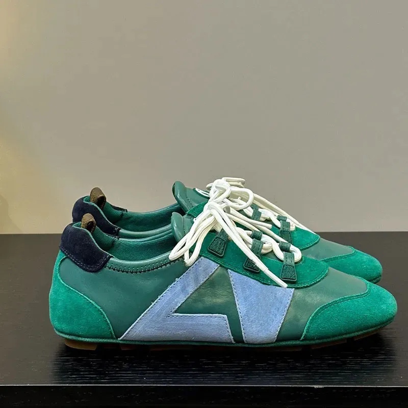 2025 Designer shoes Sneakerina Fashionable women mens gats New style Sneaker Vintage leather color blocked ver lvs louievuitton louis vuittons vuittonshoe T2JI