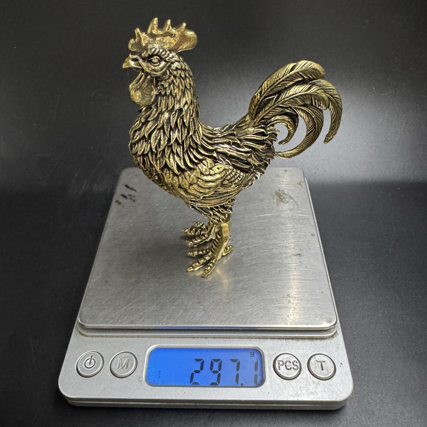 Fine large zodiac chicken ornaments brass pure copper solid feng shui copper rooster mascot ornaments